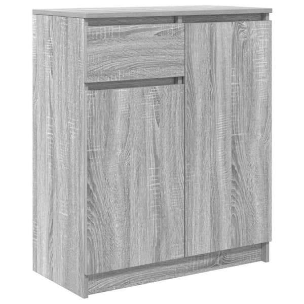 vidaXL skænk med skuffe 71x35x84 cm konstrueret træ grå sonoma-eg