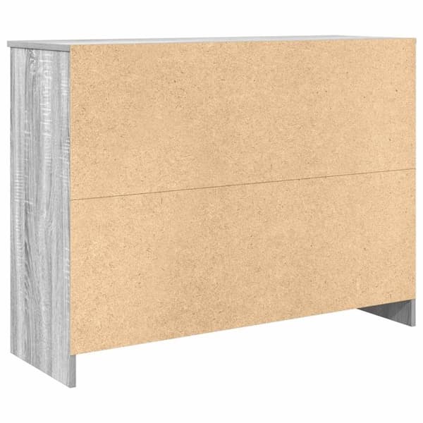 vidaXL skænk med skuffe 101x35x76 cm konstrueret træ grå sonoma-eg