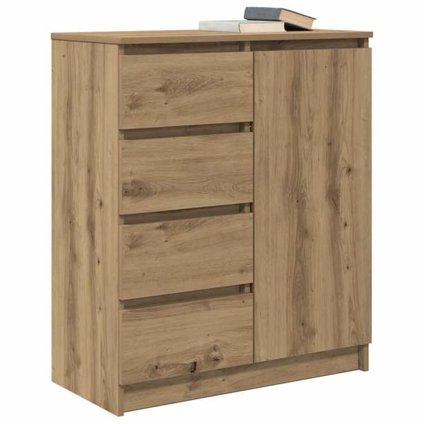 vidaXL Senkki laatikoilla artisaanitammi 71x35x84 cm tekninen puu