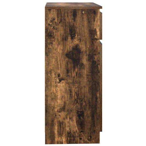 vidaXL skænk med skuffe 71x35x84 cm konstrueret træ røget egetræ