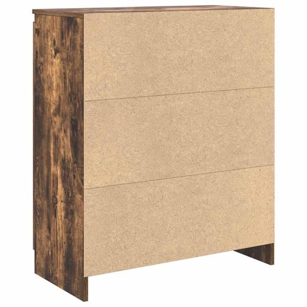 vidaXL skænk med skuffe 71x35x84 cm konstrueret træ røget egetræ