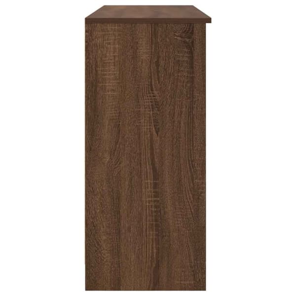 vidaXL skænk med skuffe 101x35x76 cm konstrueret træ brun egetræ