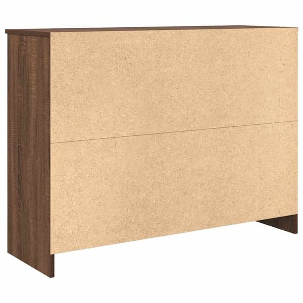 vidaXL skænk med skuffe 101x35x76 cm konstrueret træ brun egetræ