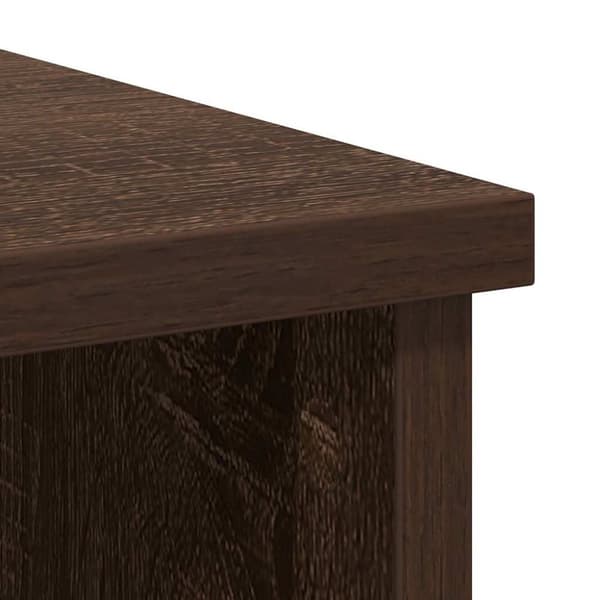 vidaXL skænk med skuffe 101x35x76 cm konstrueret træ brun egetræ