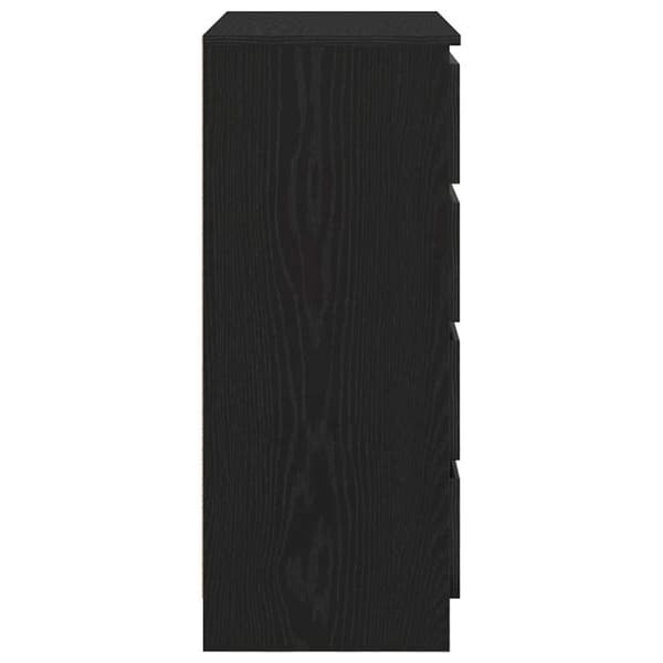 vidaXL skænk med skuffer 71x35x84 cm konstrueret træ sort egetræ
