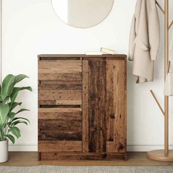 vidaXL Senkki laatikoilla vanha puu 71x35x84 cm tekninen puu