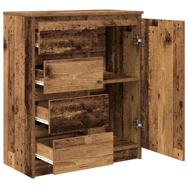vidaXL Senkki laatikoilla vanha puu 71x35x84 cm tekninen puu