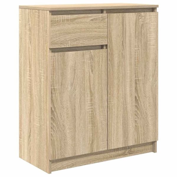vidaXL skænk med skuffe 71x35x84 cm konstrueret træ sonoma-eg