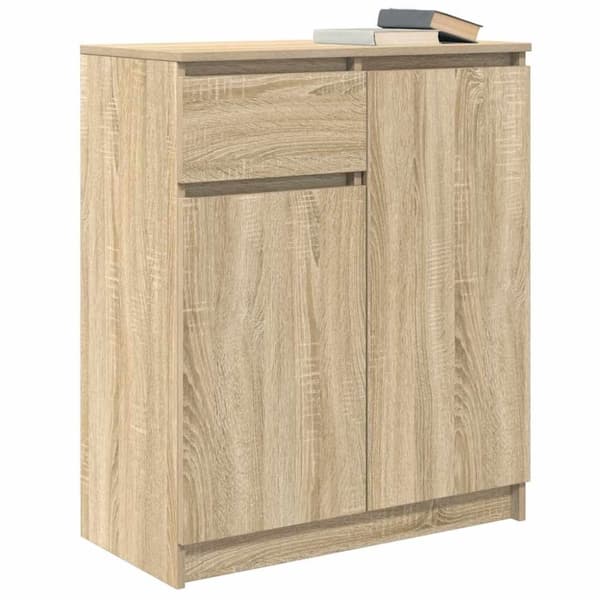 vidaXL skænk med skuffe 71x35x84 cm konstrueret træ sonoma-eg