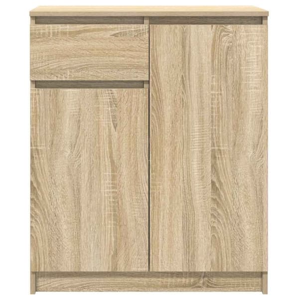 vidaXL skænk med skuffe 71x35x84 cm konstrueret træ sonoma-eg