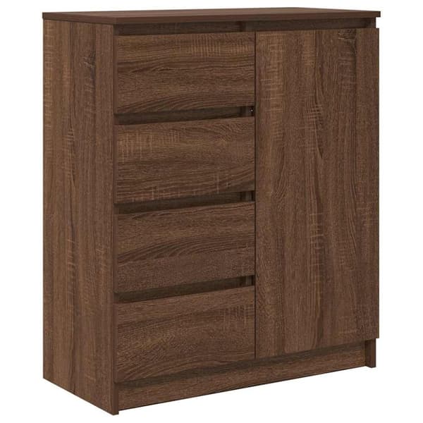 vidaXL Skänk med lådor brun ek 71x35x84 cm konstruerat trä