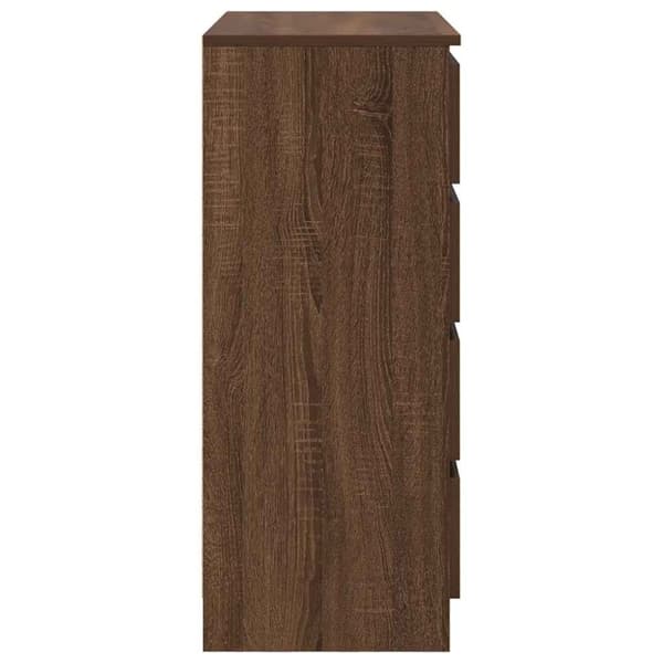 vidaXL Skänk med lådor brun ek 71x35x84 cm konstruerat trä