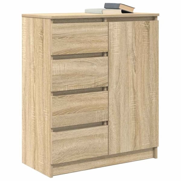 vidaXL Skänk med lådor sonoma ek 71x35x84 cm konstruerat trä
