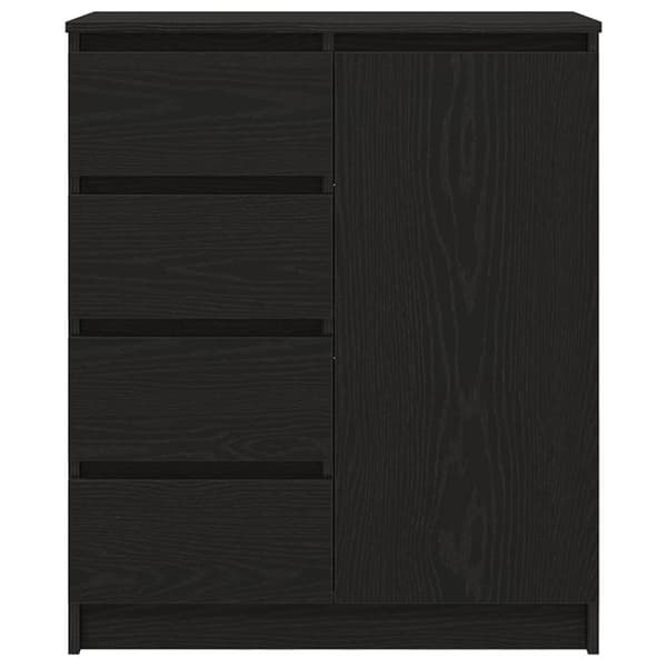 vidaXL Skänk med lådor svart ek 71x35x84 cm konstruerat trä