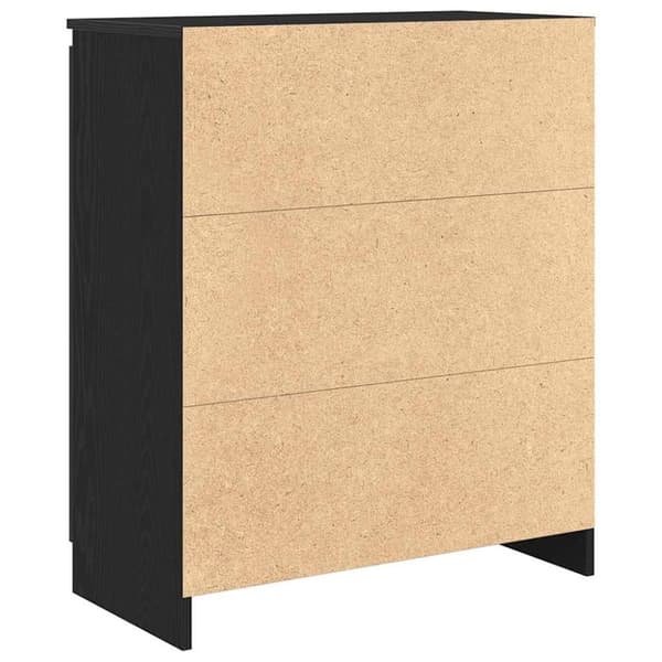 vidaXL Skänk med lådor svart ek 71x35x84 cm konstruerat trä