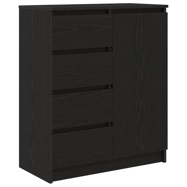 vidaXL Skänk med lådor svart ek 71x35x84 cm konstruerat trä