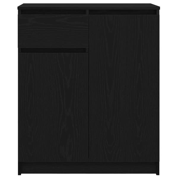 vidaXL Skänk med låda svart ek 71x35x84 cm konstruerat trä