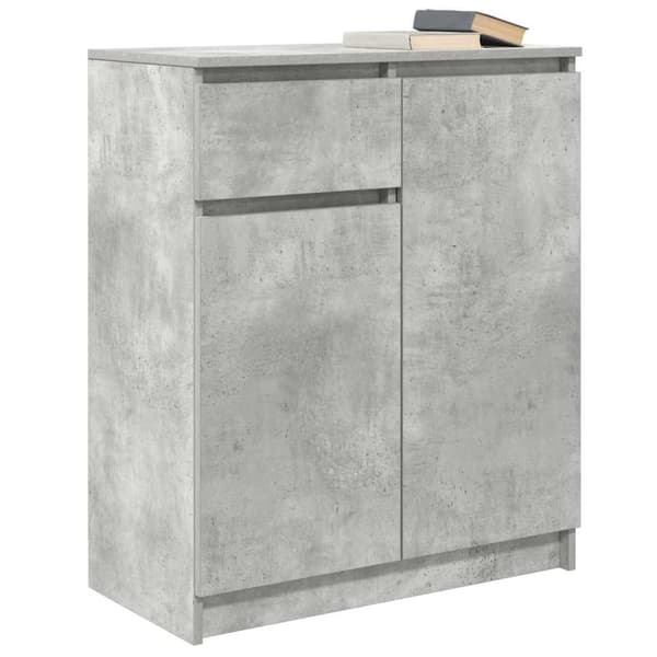 vidaXL Skänk med låda betonggrå 71x35x84 cm konstruerat trä