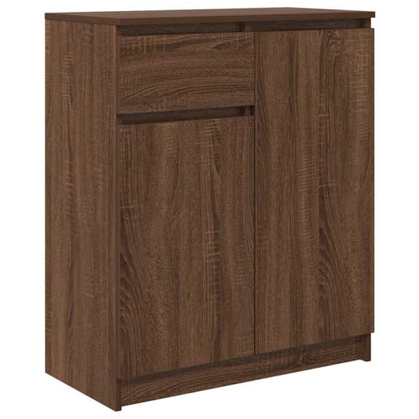 vidaXL Skjenk med skuff brun eik 71x35x84 cm konstruert tre
