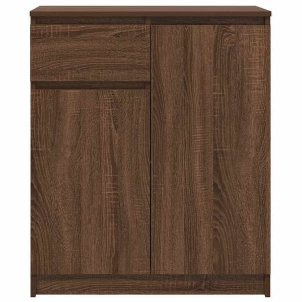 vidaXL Skjenk med skuff brun eik 71x35x84 cm konstruert tre