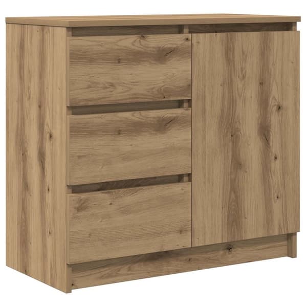 vidaXL Skjenk med skuff artisan eik 71x35x65 cm konstruert tre