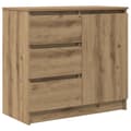 Miniatyrbilde 1 av 2: vidaXL Skjenk med skuff artisan eik 71x35x65 cm konstruert tre