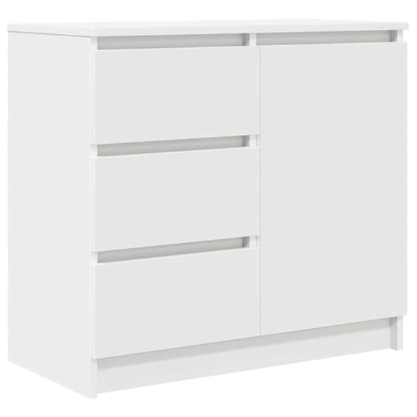 vidaXL Skänk med låda vit 71x35x65 cm konstruerat trä