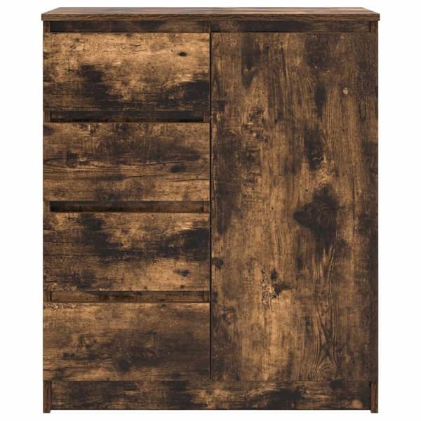 vidaXL Skjenk med skuffer røkt eik 71x35x84 cm konstruert tre