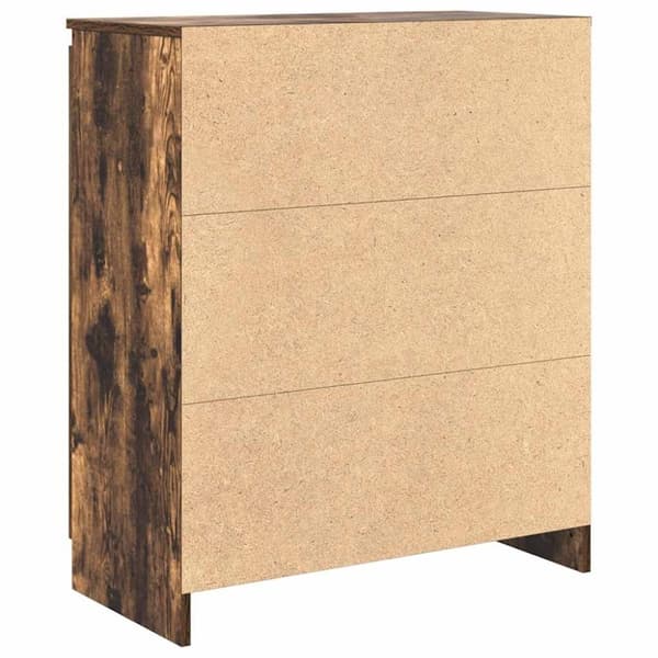 vidaXL Skjenk med skuffer røkt eik 71x35x84 cm konstruert tre