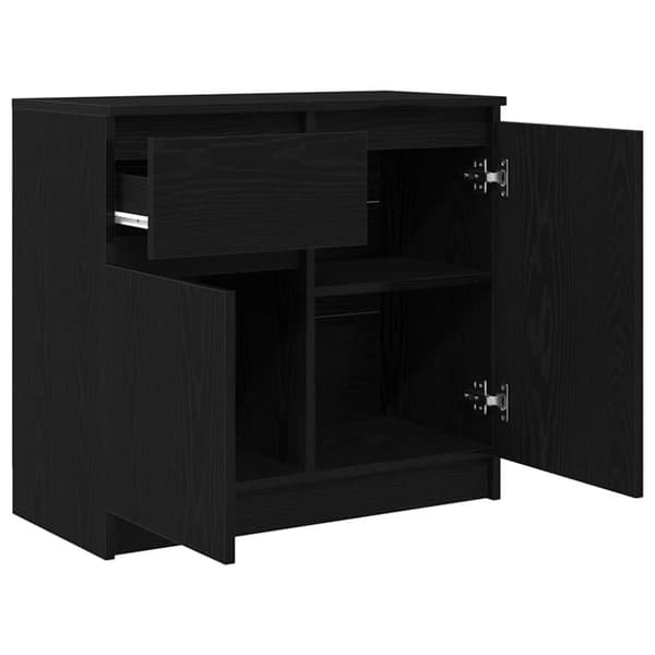 vidaXL Senkki laatikolla musta tammi 71x35x65 cm tekninen puu