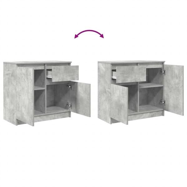 vidaXL Senkki laatikolla betoninharmaa 71x35x65 cm tekninen puu
