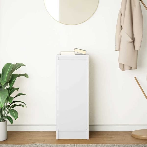 vidaXL skænk 29,5x34x76 cm konstrueret træ hvid