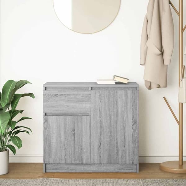 vidaXL Senkki laatikolla harmaa sonoma 71x35x65 cm tekninen puu