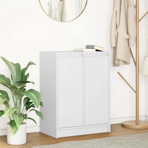 vidaXL skænk 57x34x76 cm konstrueret træ hvid