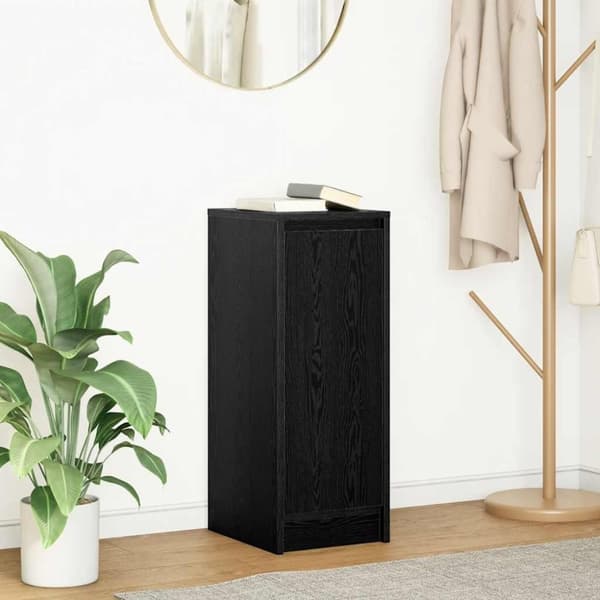 vidaXL Skjenk svart eik 29,5x34x76 cm konstruert tre