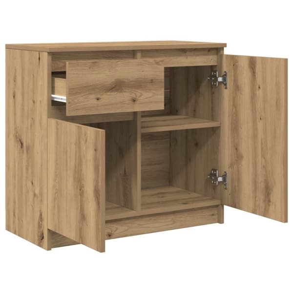 vidaXL Senkki laatikolla artisaanitammi 71x35x65 cm tekninen puu