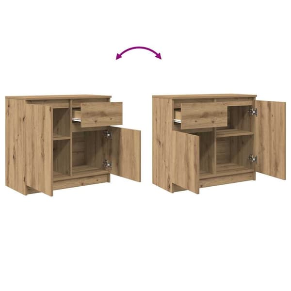 vidaXL Senkki laatikolla artisaanitammi 71x35x65 cm tekninen puu