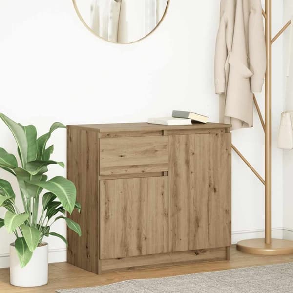 vidaXL Senkki laatikolla artisaanitammi 71x35x65 cm tekninen puu