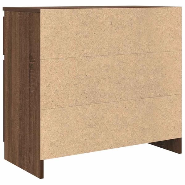 vidaXL Skjenk med skuff brun eik 71x35x65 cm konstruert tre