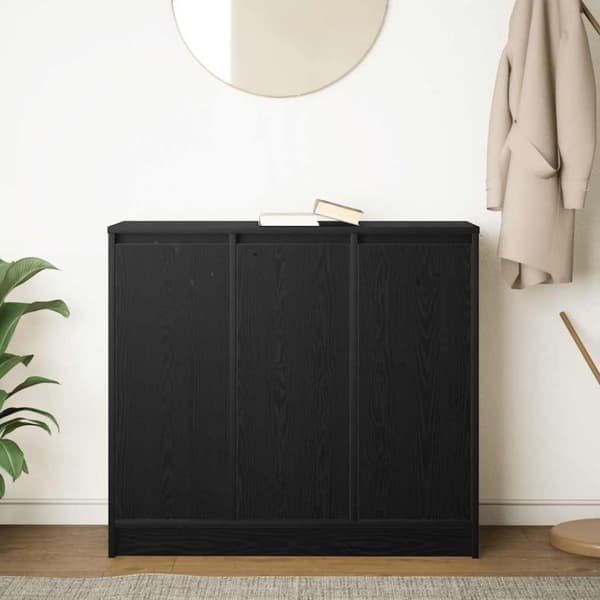 vidaXL Skjenk svart eik 85x34x76 cm konstruert tre