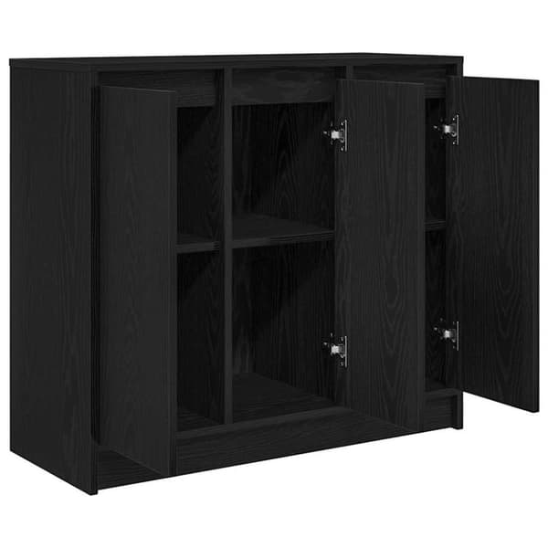 vidaXL Skjenk svart eik 85x34x76 cm konstruert tre