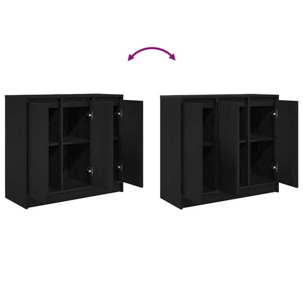 vidaXL Skjenk svart eik 85x34x76 cm konstruert tre
