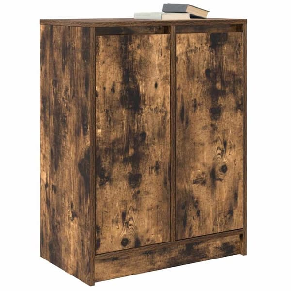 vidaXL Skänk rökt ek 57x34x76 cm konstruerat trä
