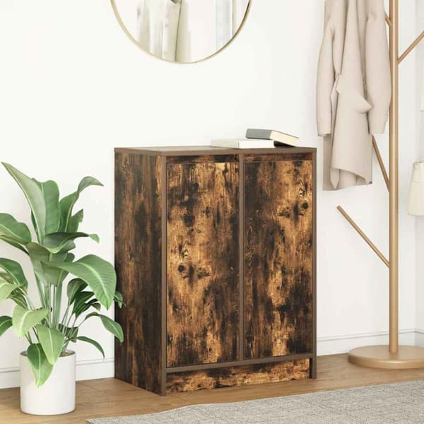 vidaXL Skänk rökt ek 57x34x76 cm konstruerat trä