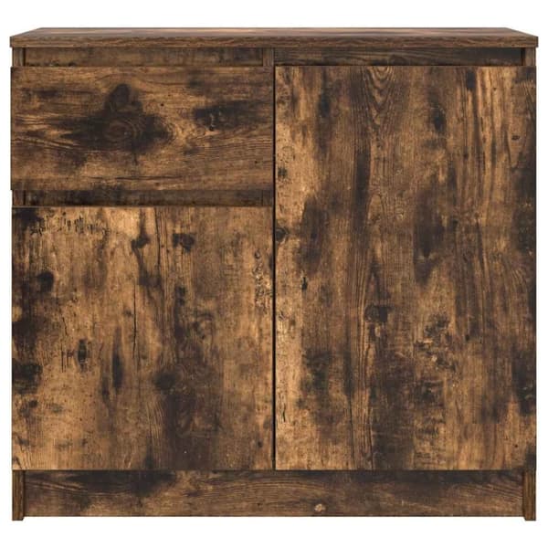 vidaXL Skänk med låda rökt ek 71x35x65 cm konstruerat trä