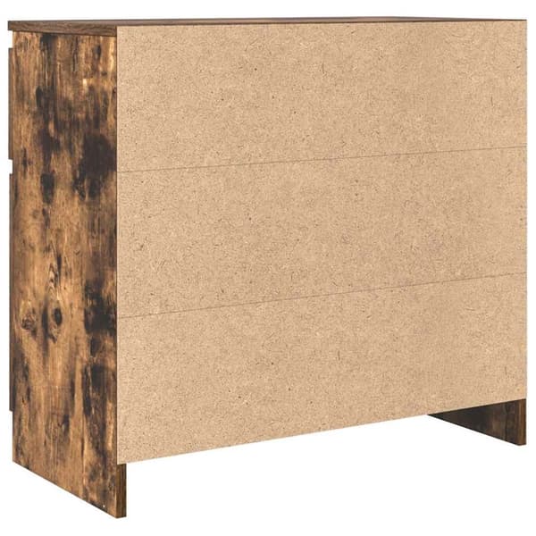 vidaXL Skänk med låda rökt ek 71x35x65 cm konstruerat trä