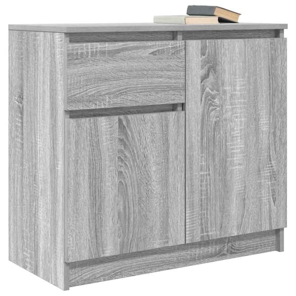 vidaXL Skänk med låda grå sonoma 71x35x65 cm konstruerat trä