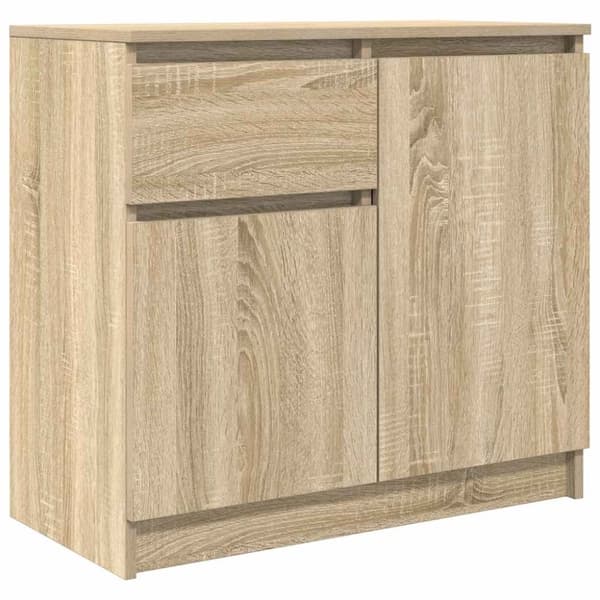 vidaXL Skjenk med skuff sonoma eik 71x35x65 cm konstruert tre