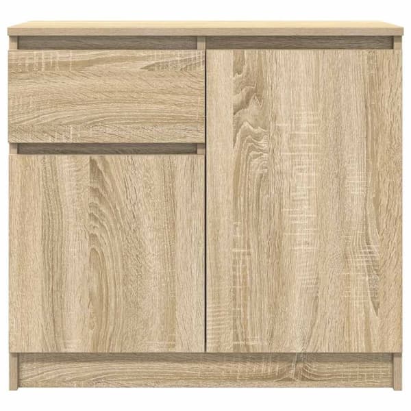 vidaXL Skjenk med skuff sonoma eik 71x35x65 cm konstruert tre