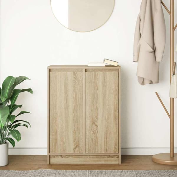 vidaXL Skjenk sonoma eik 57x34x76 cm konstruert tre